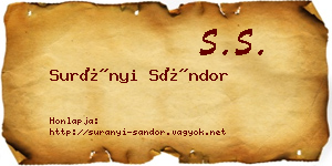 Surányi Sándor névjegykártya